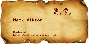 Mack Viktor névjegykártya